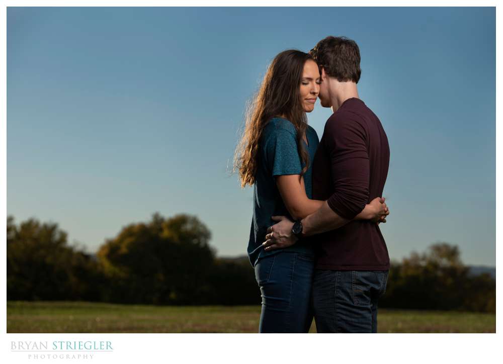 engagement photo at Prairie Grove Battlefield Park